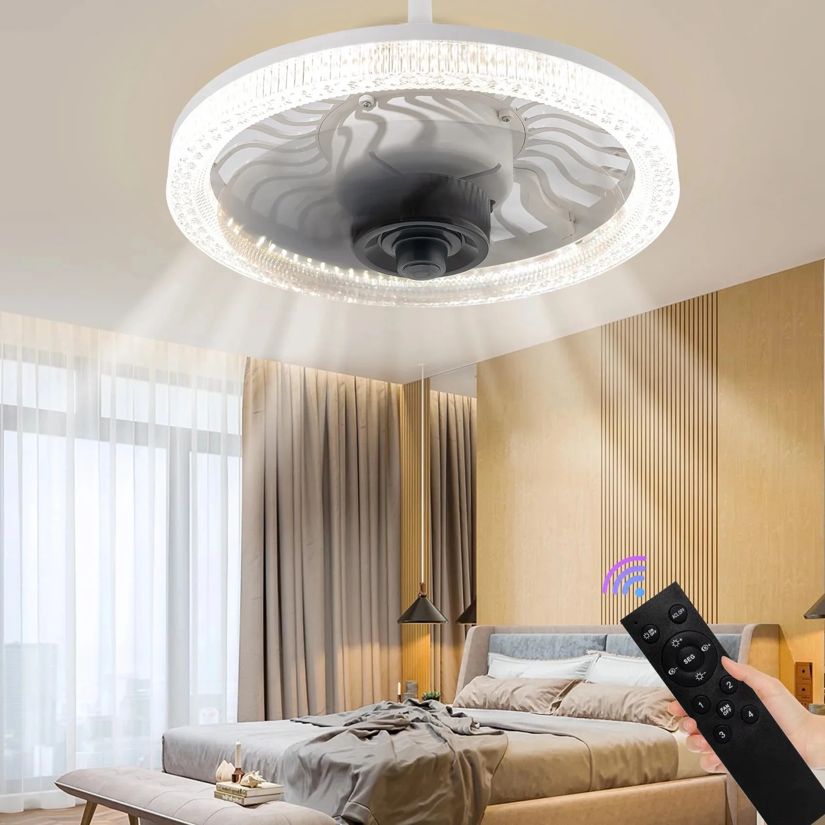 Smart Ceiling Fan - Умный светодиодный потолочный вентилятор с дистанционным