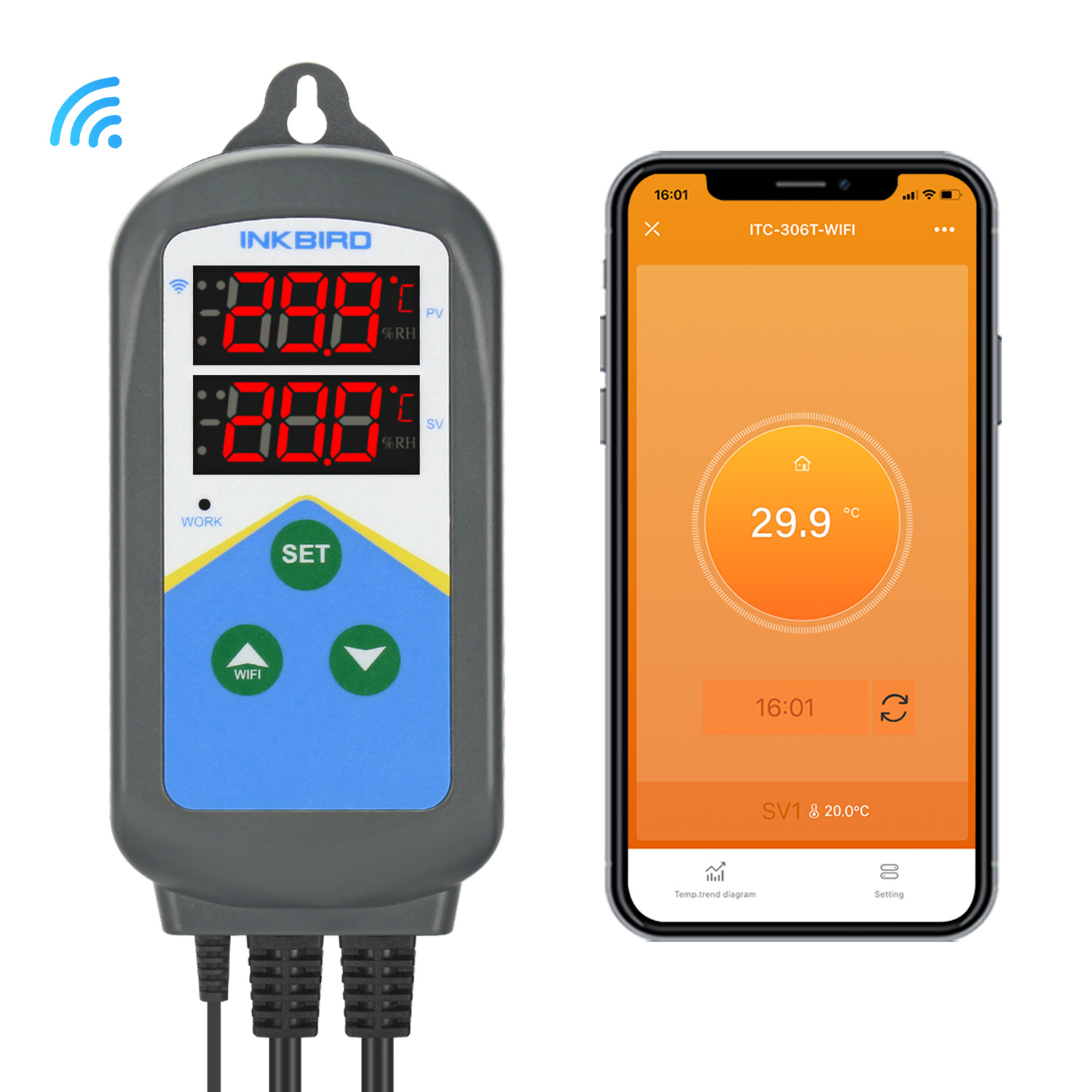 Wifi Thermostat - Электронный регулятор температуры INKBIRD, Wi-Fi, дневной