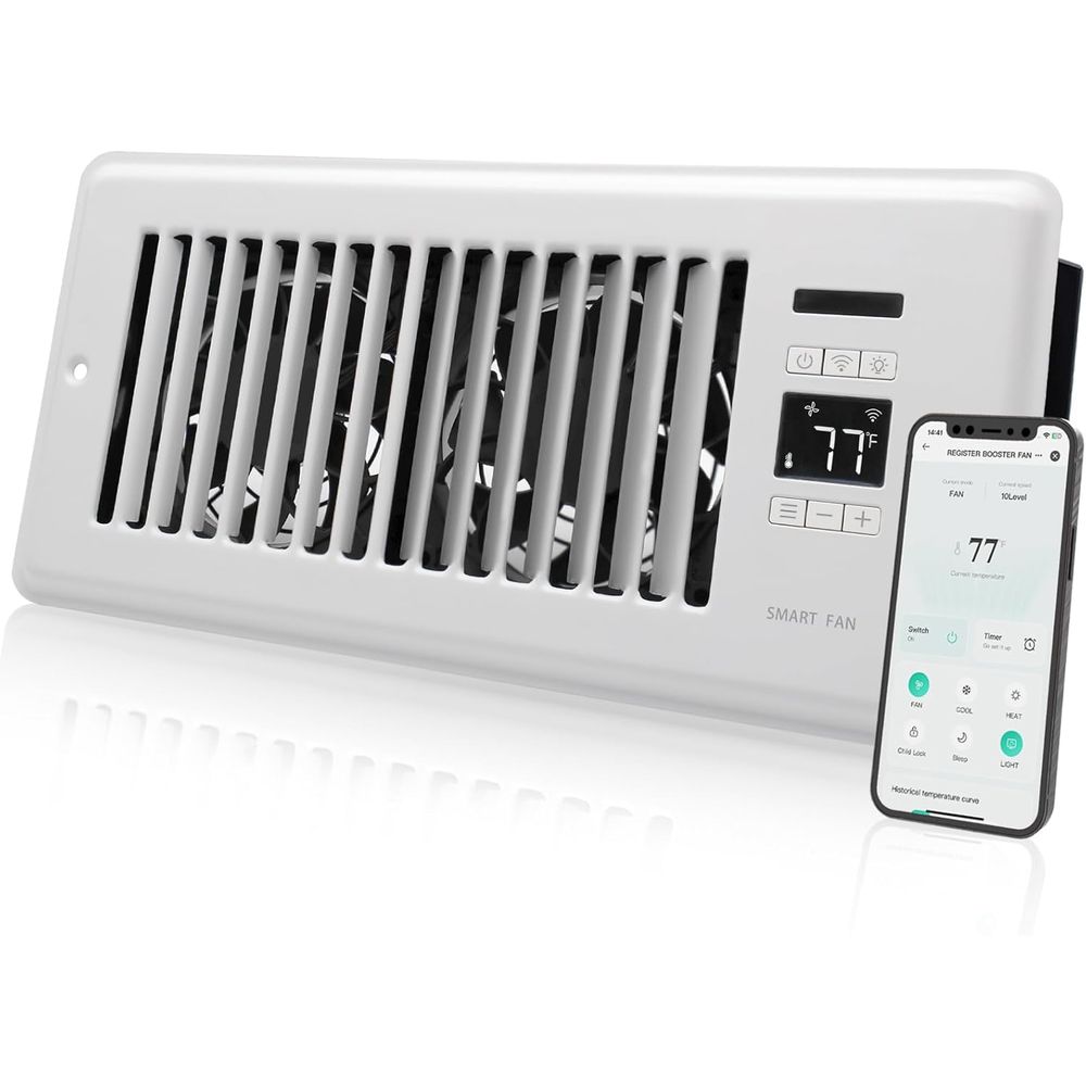 Wifi Thermostat - Супертихий вентилятор-усилитель для вентиляционных решеток 4x10