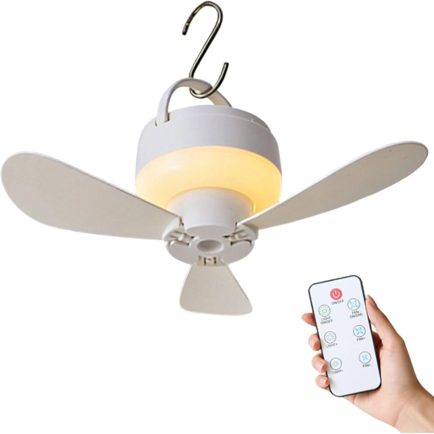 Smart Ceiling Fan - 5,51-дюймовый потолочный вентилятор с регулируемой яркостью,